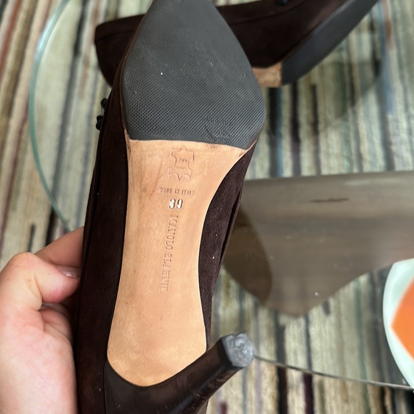 Manolo Blahnik suede moccasin heel EUC size 8 - Picture 4 of 6